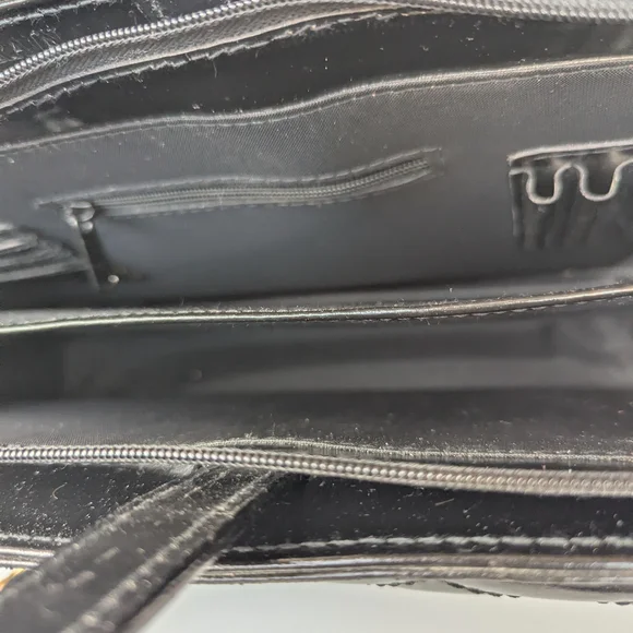 Black Quilted Leather Bag with Gold Chain - Picture 11 of 12